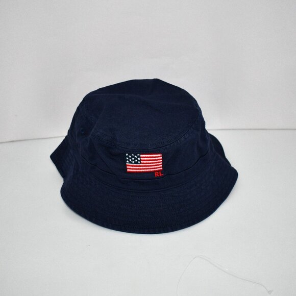 Polo Ralph Lauren Big Boys Americana Twill Bucket Hat in Navy #323971819001 NWT - Picture 1 of 4